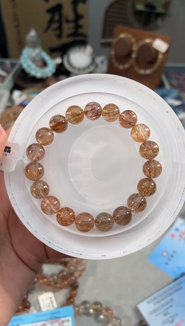 水晶手串未镶嵌黑金超七10+