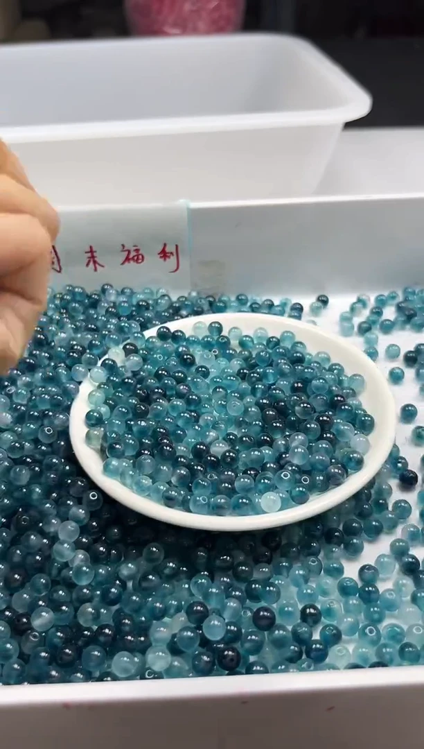 未镶嵌颈饰玛瑙/玉髓W836老蓝水飘花6mm*50颗