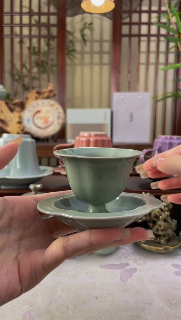 北溪堂-焦月色海棠高足杯