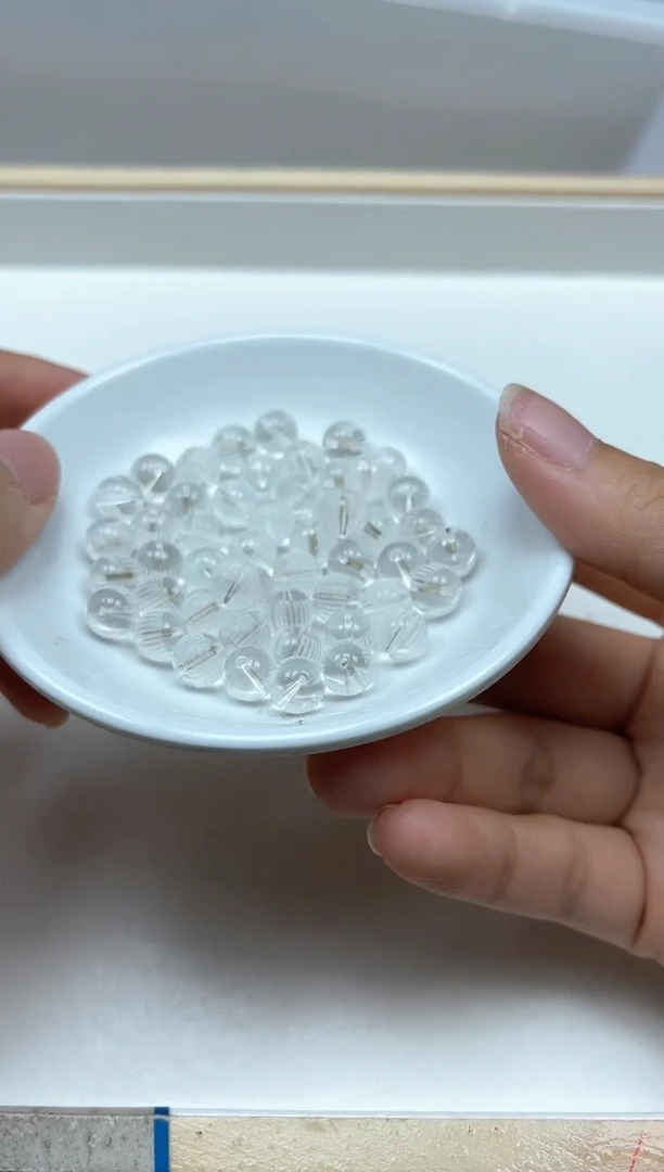 水晶珠宝半成品未镶嵌A1600白水晶心经8mm6颗8.8元