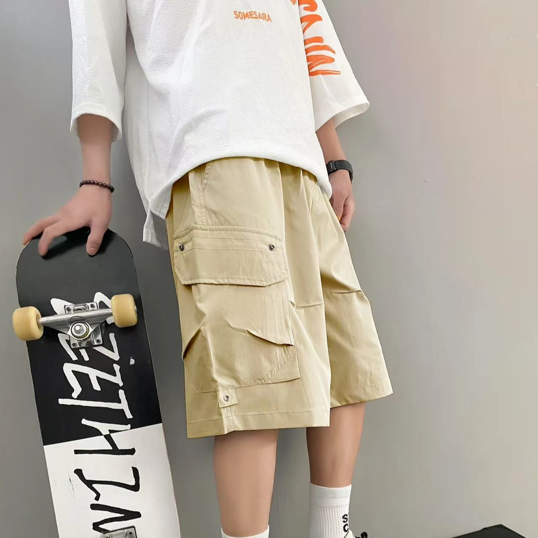 5202米灰色青少年时尚潮流休闲五分裤