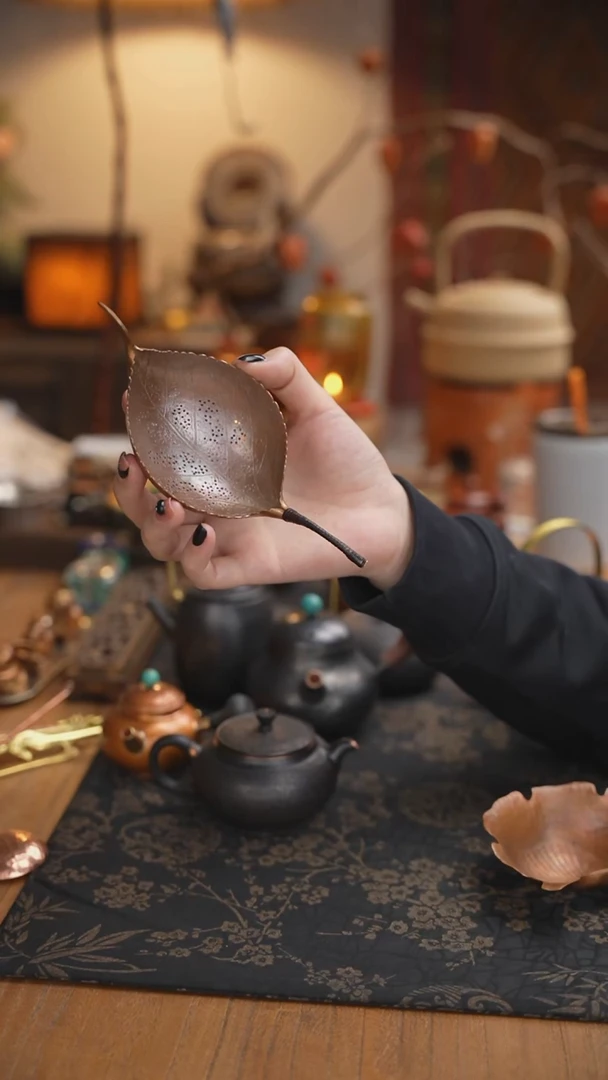 纯铜菩提叶茶漏