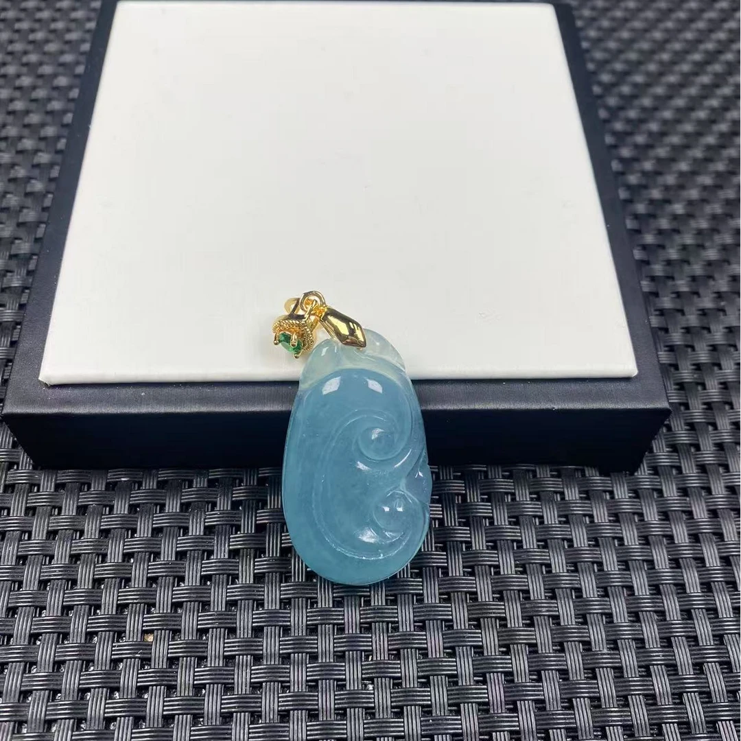 （珠宝严选）D170老蓝水如意吊坠气质大气挂坠