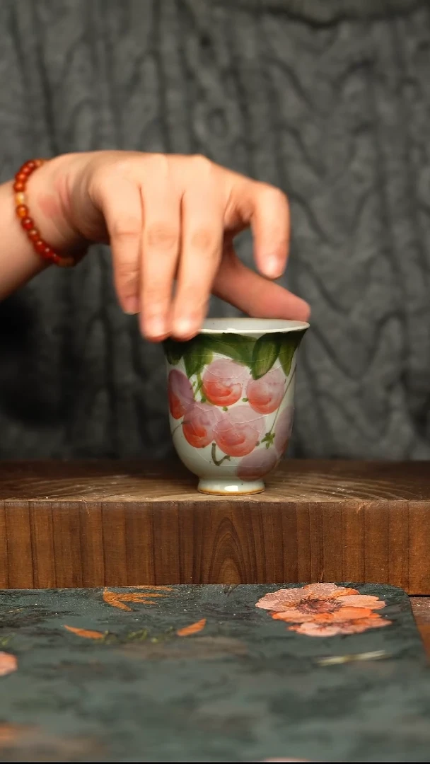 杯釉下彩手工手绘同款陶器