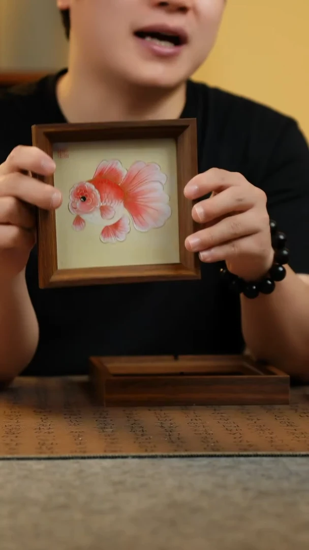 国画14*14纯手绘国风国画摆台