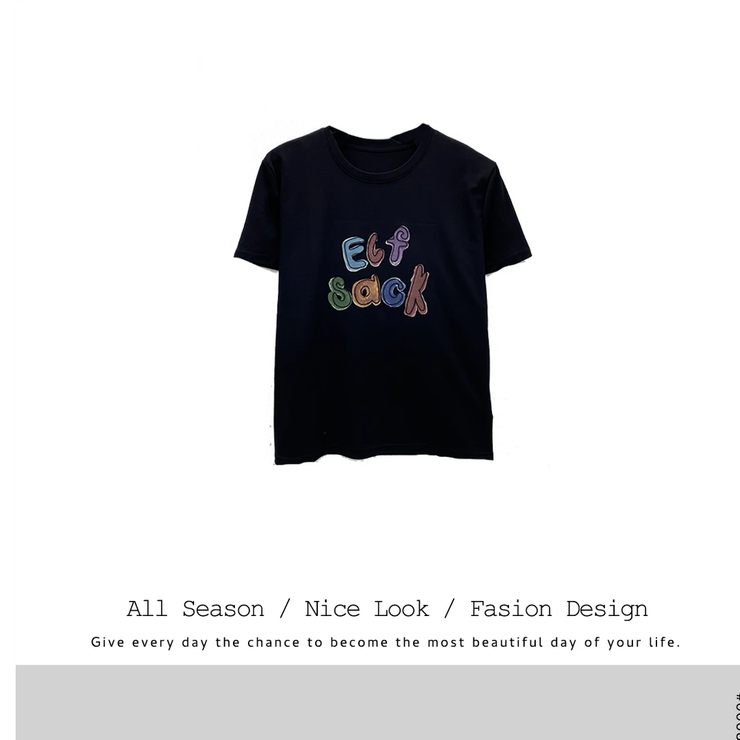 625 圆领字母短袖T恤女2025新款修身显瘦正肩短款上衣#93605