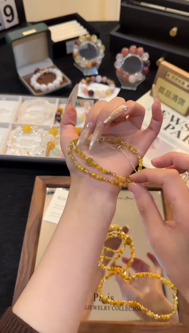 合金手链水晶金虎眼双圈x2925