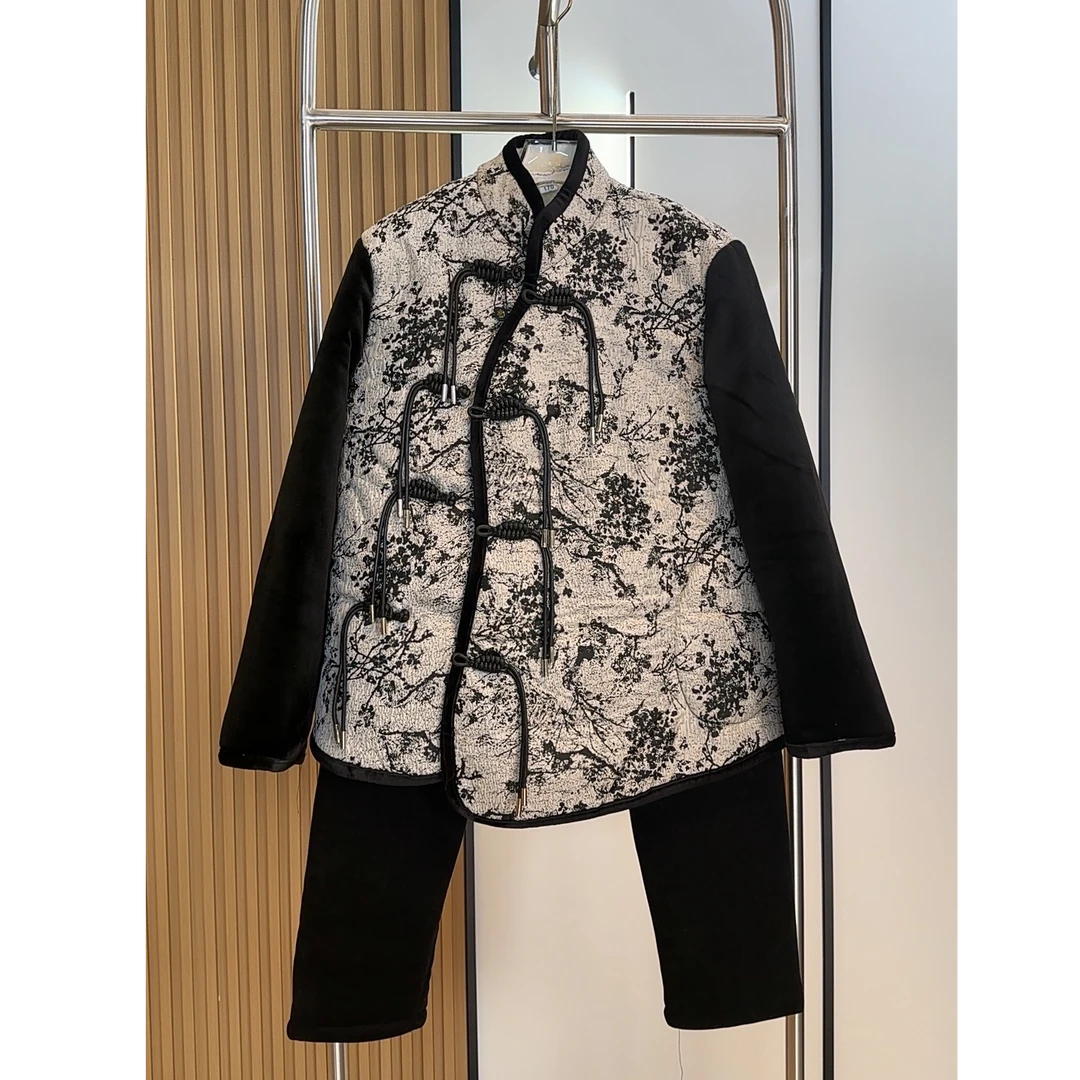 （年后清完）2024冬季新款国风睡衣套装加绒加厚可外穿棉服女时尚