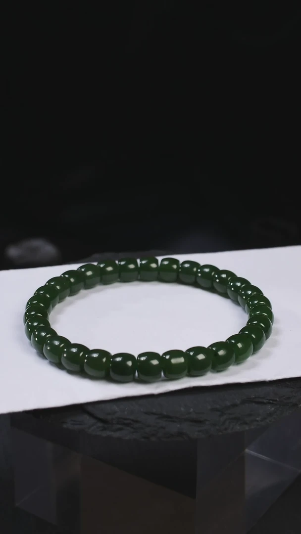 【闪购商品】和田玉手串未镶嵌和田玉碧玉单圈卡6*7