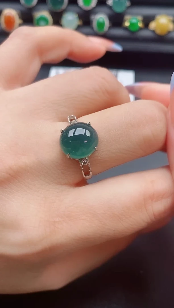 翡翠戒指银S925镶嵌321321