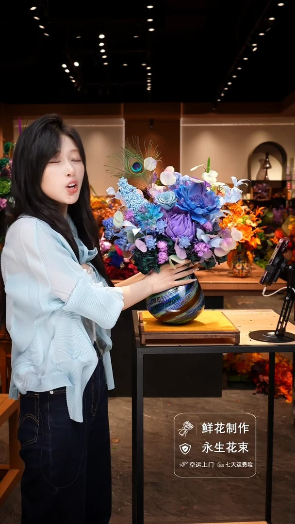 手工艺品琉璃手工花器花束空运包邮送货上门-以图片为准