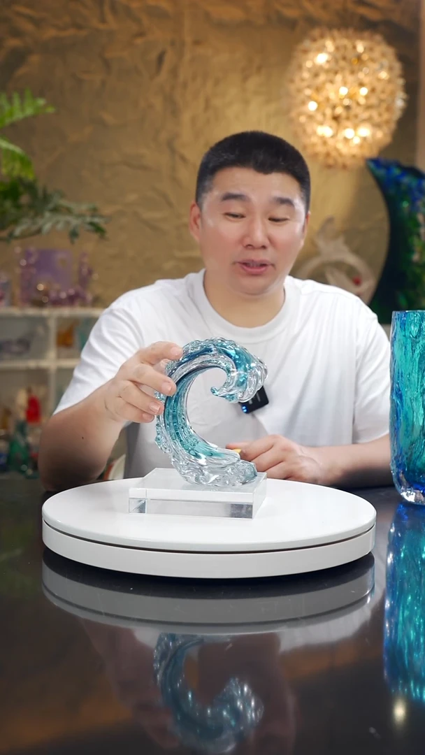 摆件福利蓝色海浪摆件
