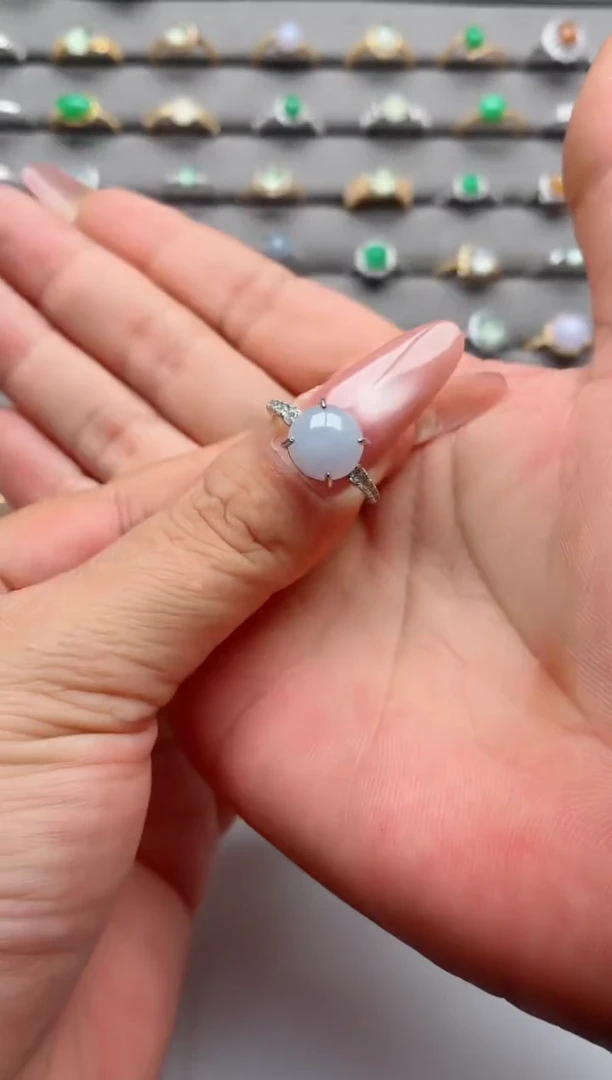 银S925镶嵌戒指翡翠.