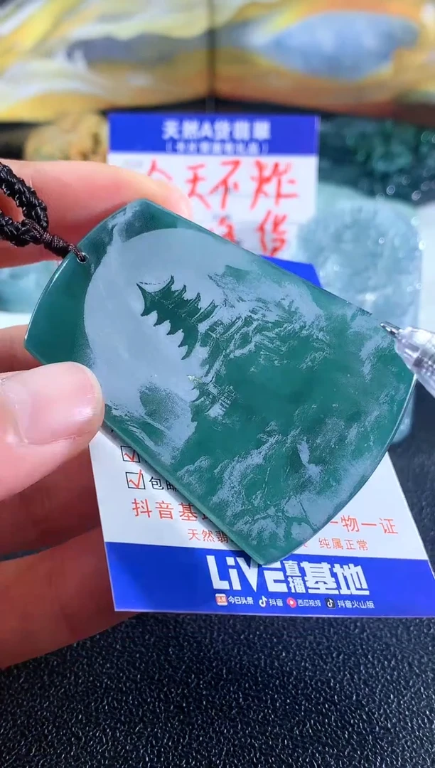 【闪购商品】翡翠颈饰未镶嵌山水