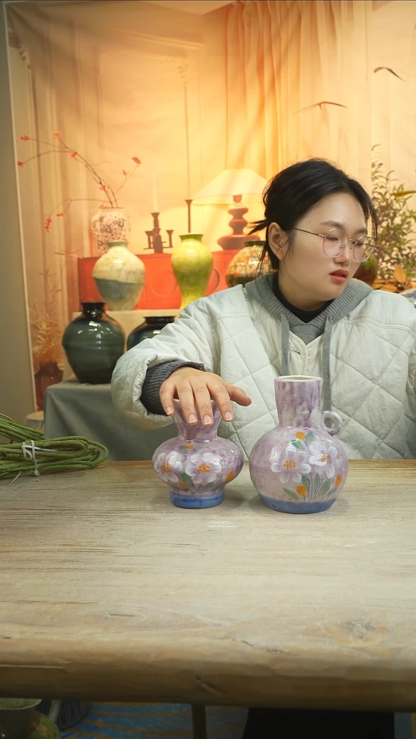 高口高温陶瓷花瓶花器套组