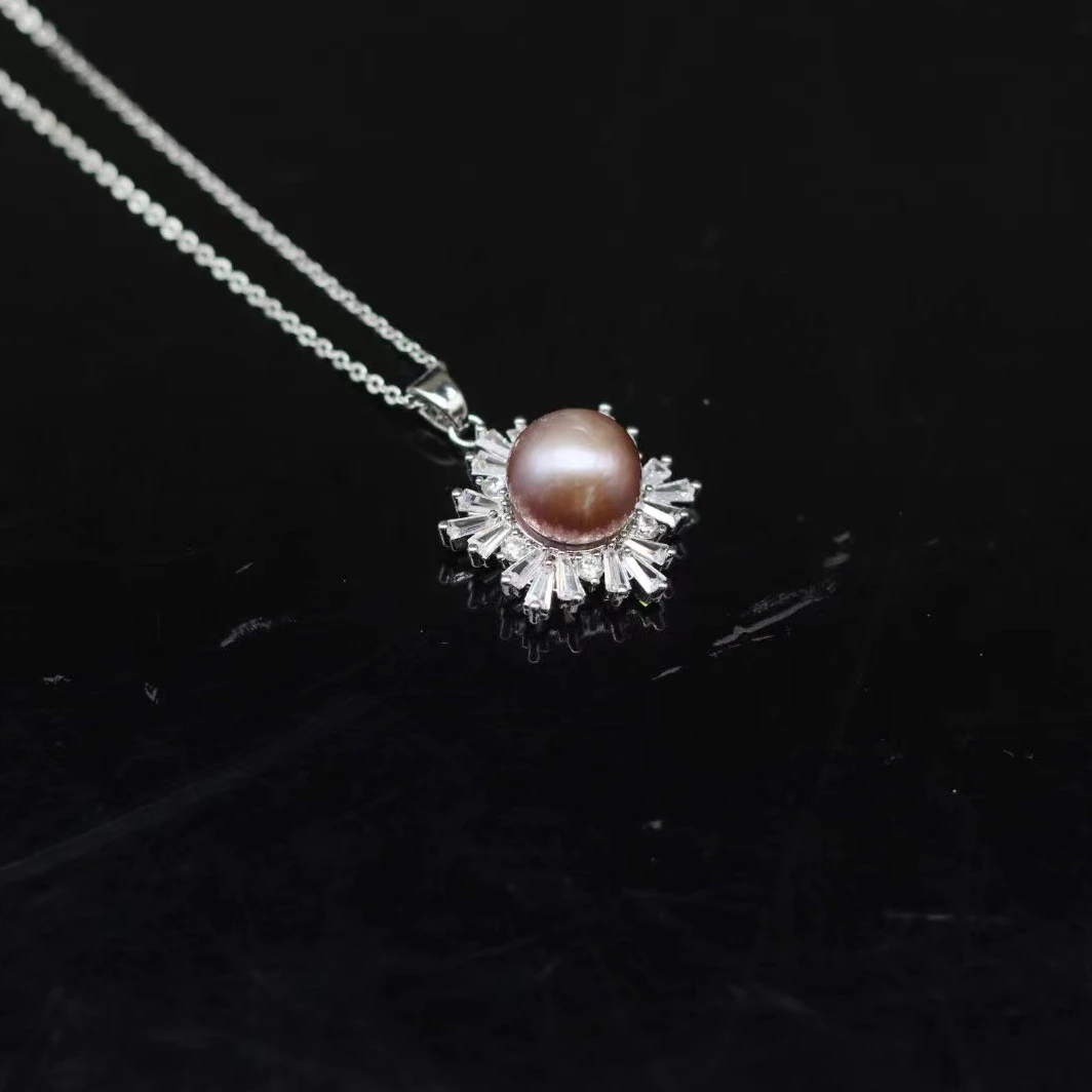 冰雪紫色珍珠吊坠