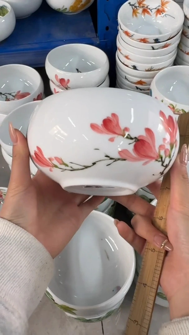 瓷片景德镇高温陶瓷食品级手绘釉中彩-大窝窝碗