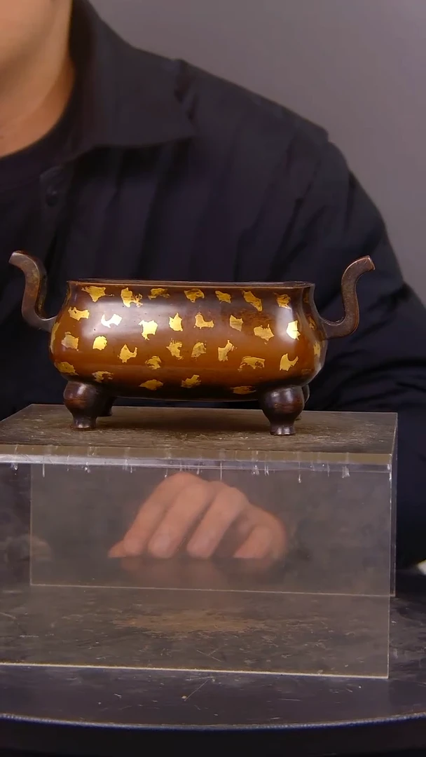 心**粘山水铜缘紫铜香炉结缘1111