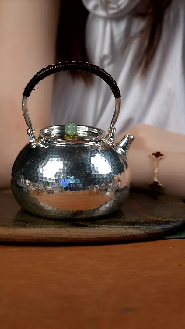 手工锤纹钱袋子提梁