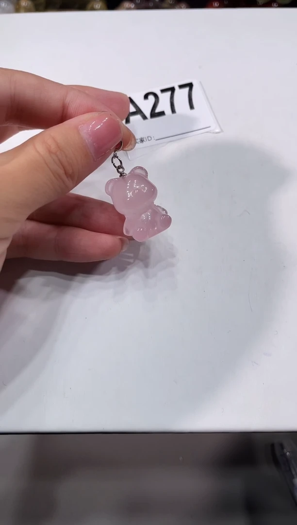 未镶嵌手链水晶A277 粉熊吊坠