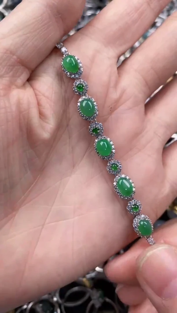 银S925镶嵌戒指翡翠999            6