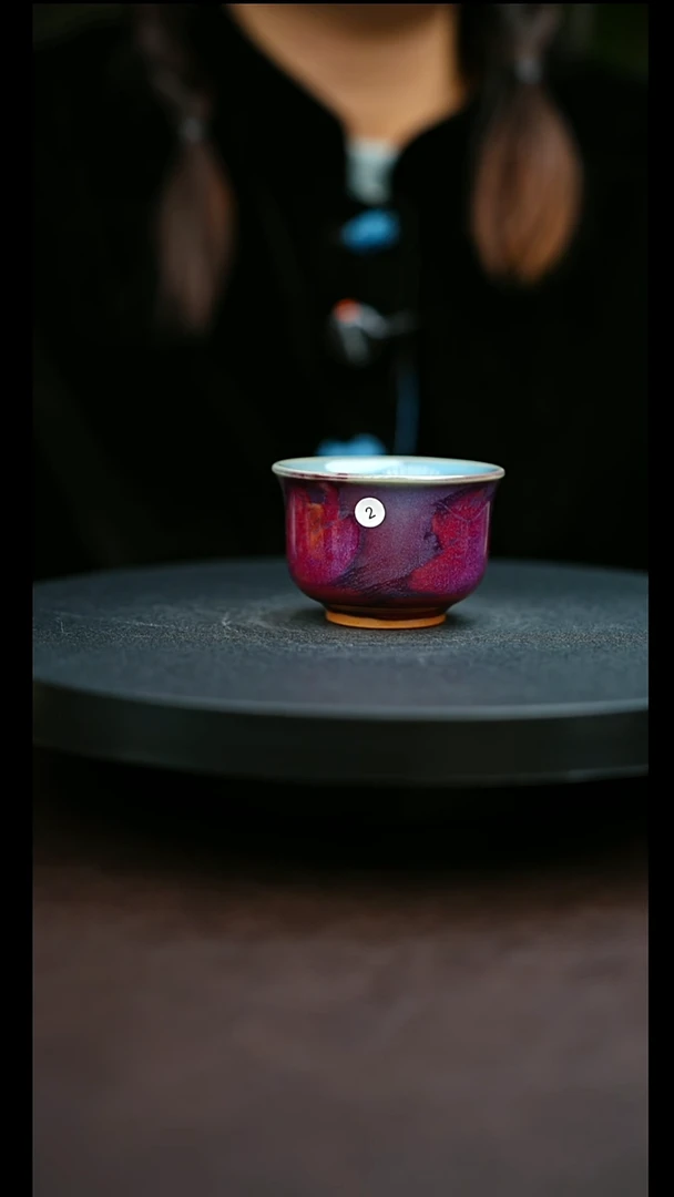 2#原矿钧瓷炉钧釉撇口杯