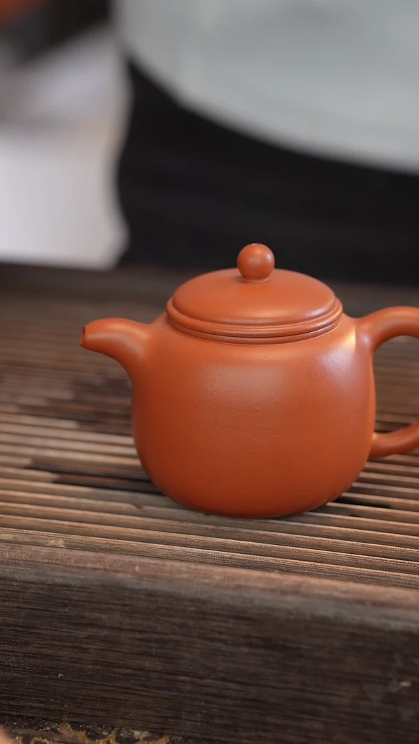 茶壶紫砂匏尊 朱泥 半手工 200cc