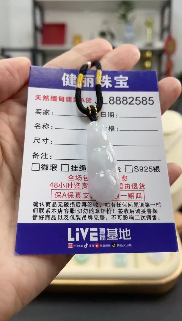 颈饰未镶嵌翡翠天然缅甸翡翠 富贵豆(一物一证)