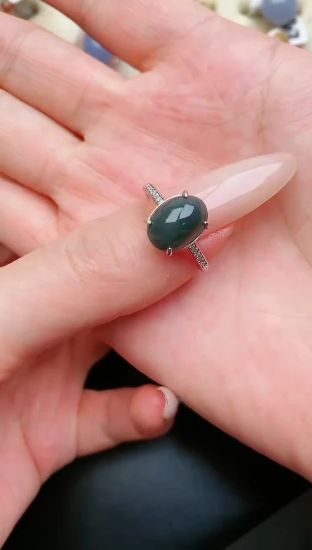 翡翠戒指银S925镶嵌....
