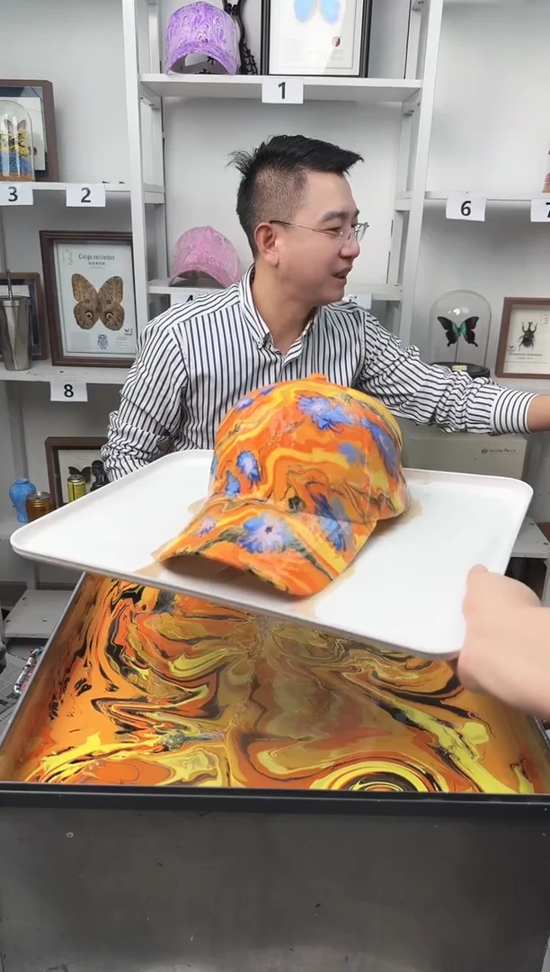 纯棉成人款火焰冰花水拓帽