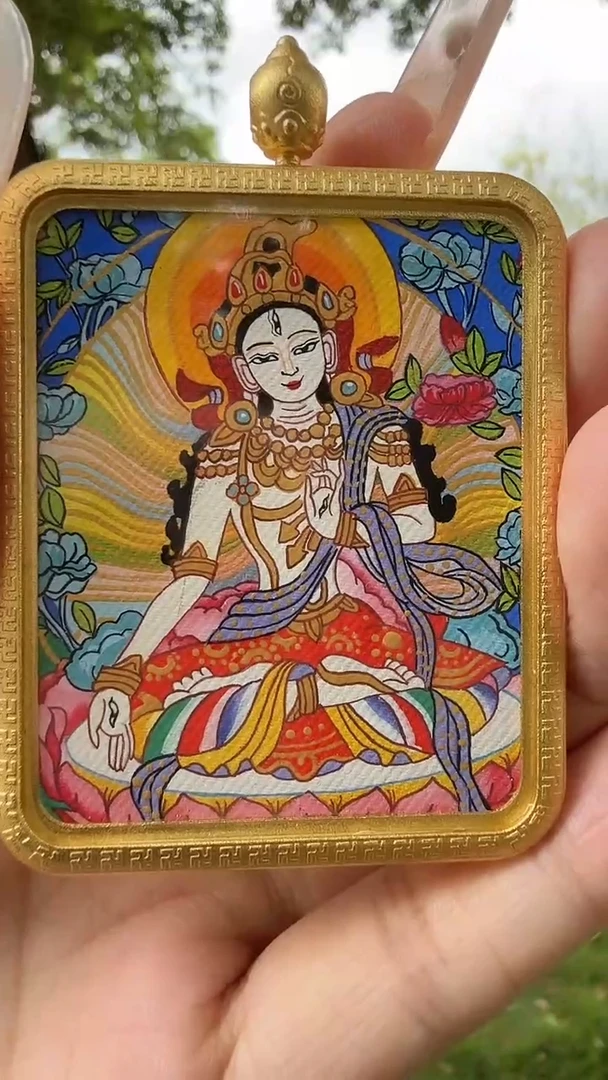 吊坠白度母--青海热贡纯手绘