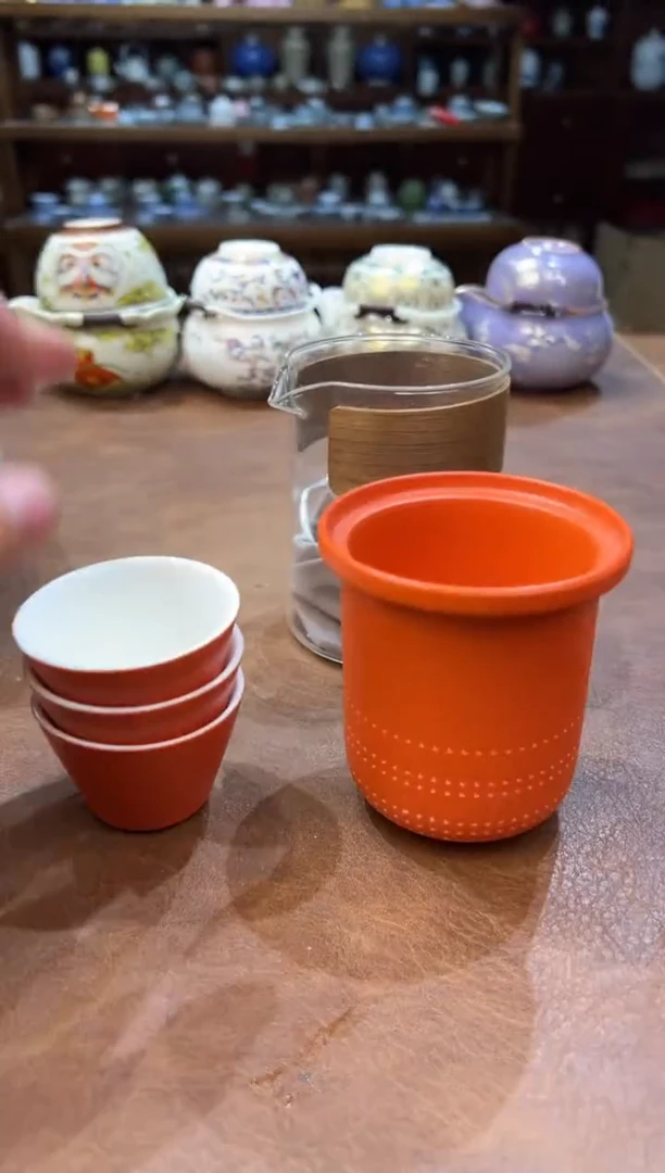 真的很便宜超好看会开片的旅行茶具