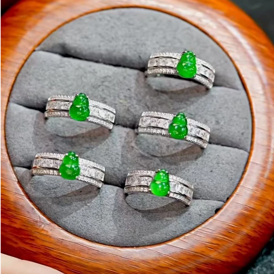 【逍遥】天然A货翡翠葫芦戒指*PC/0219/多样性发/1件