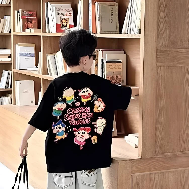 【100%纯棉】动漫韩版上衣男童男孩夏季印花宽松短袖纯棉T恤衫
