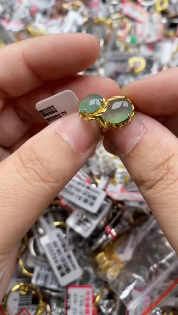 【闪购商品】翡翠戒指银S925镶嵌99999---8