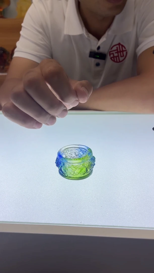 琉璃手工艺品古法琉璃八吉祥茶摆