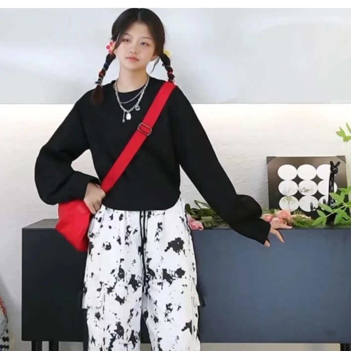 跳跳鱼童装  纯色长袖T恤简约款百搭潮流修身打底圆领上衣269035