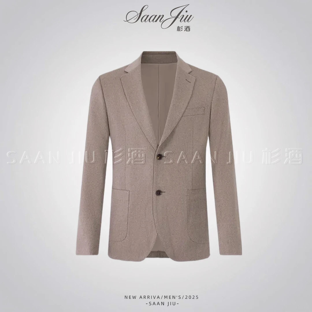 SJ杉酒LP2.6W绵羊毛混纺桑蚕丝休闲西装夹克