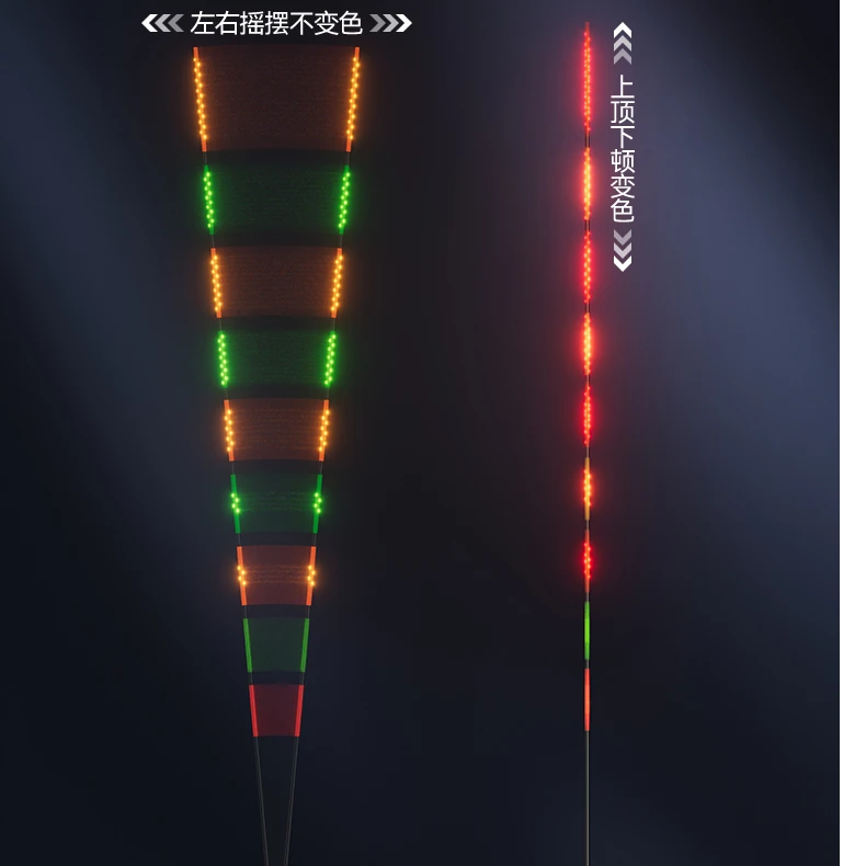 入海流V系列咬钩变色LED夜光漂日夜两用电子硬尾浮漂高灵敏鲫鱼漂