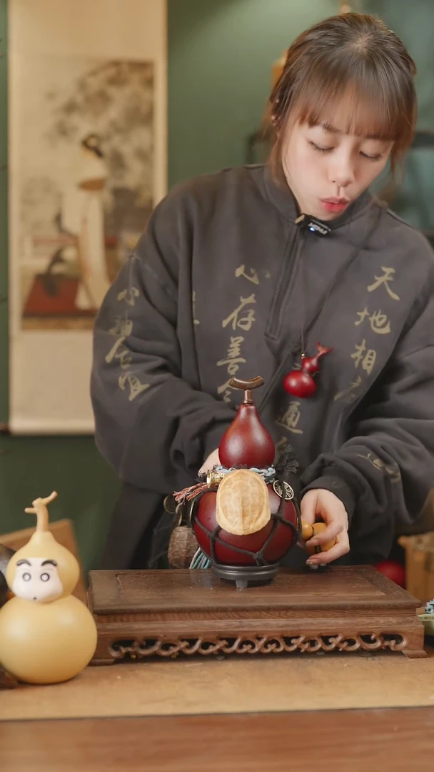 【闪购商品】384号精品天然大漆工艺防渗内胆酒葫芦~