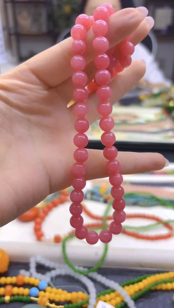 菱锰矿（红纹石）未镶嵌颈饰DIY款X614