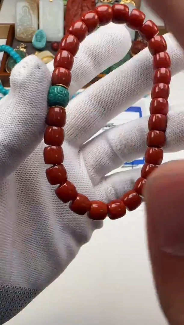 18K金镶嵌手串手串南红玛瑙手串手串