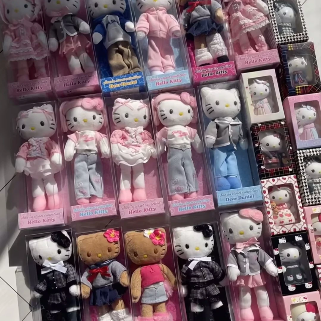 【东京限定】Hello Kitty 长腿Kitty钥匙扣玩偶 短袖套装