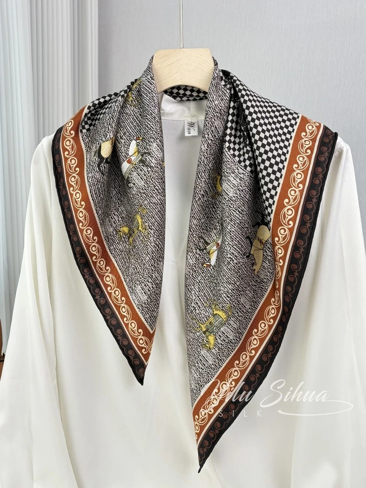 新款柔软质感春秋夏季小方巾高级感女围巾百搭棉麻气质披肩565