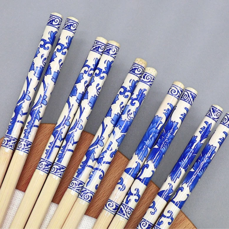 一次性方便筷子商用餐饮独立包装卫生碳化筷青花竹筷