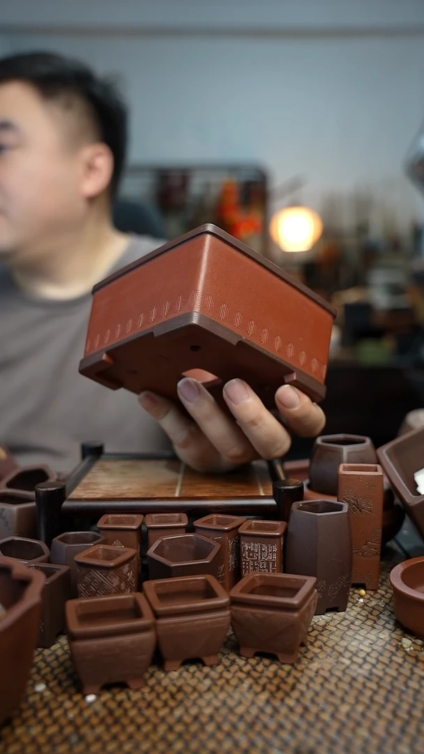 紫砂花盆冷**知長木軒精品紫砂