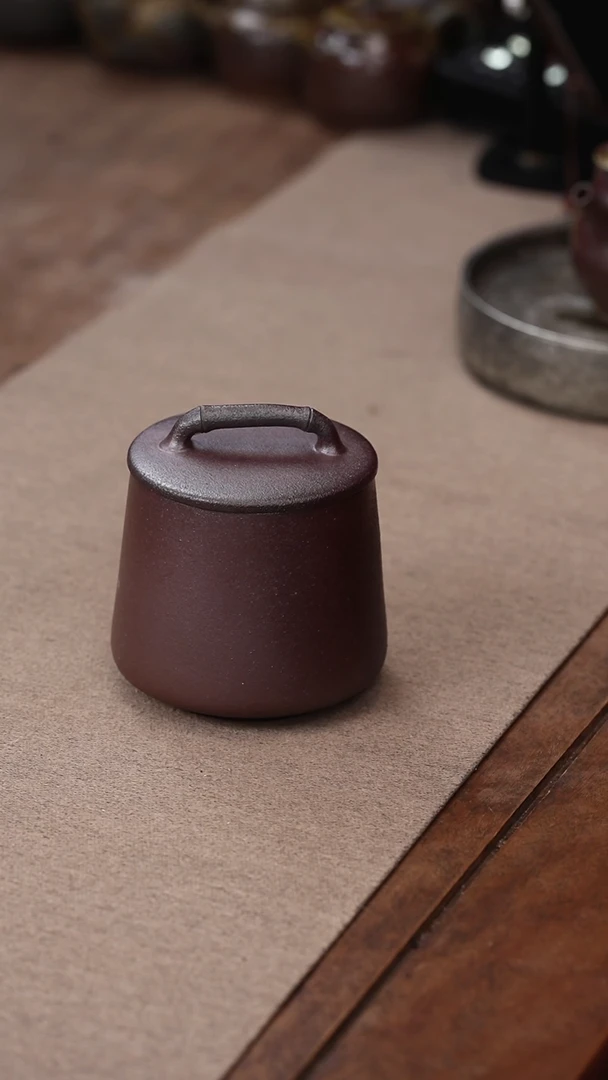 茶壶紫砂柴烧竹盖小罐