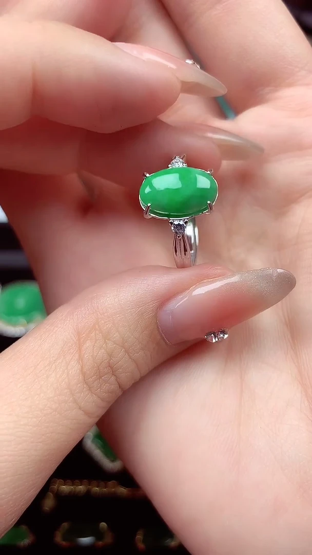 【闪购商品】翡翠戒指银S925镶嵌戒指