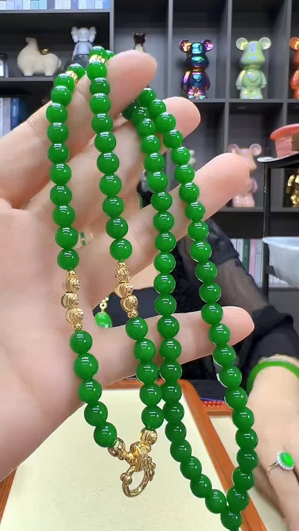 翡翠14K金镶嵌颈饰丹丹diy劲饰