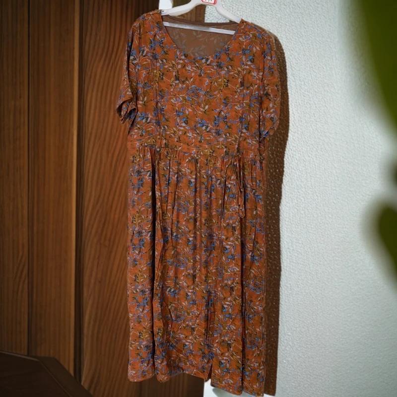 【L48】连衣裙女款气质休闲夏季印花显瘦舒适